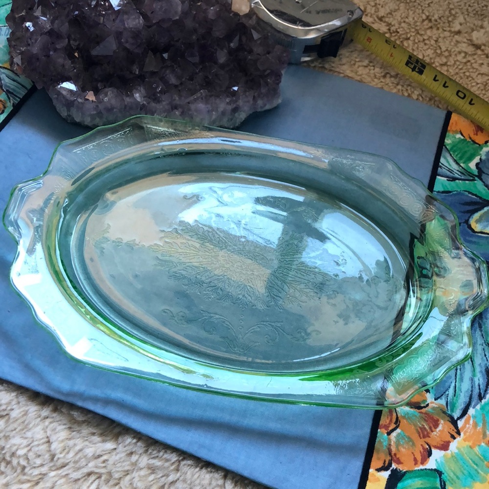 Platter-Green Depression Glass 1930’s